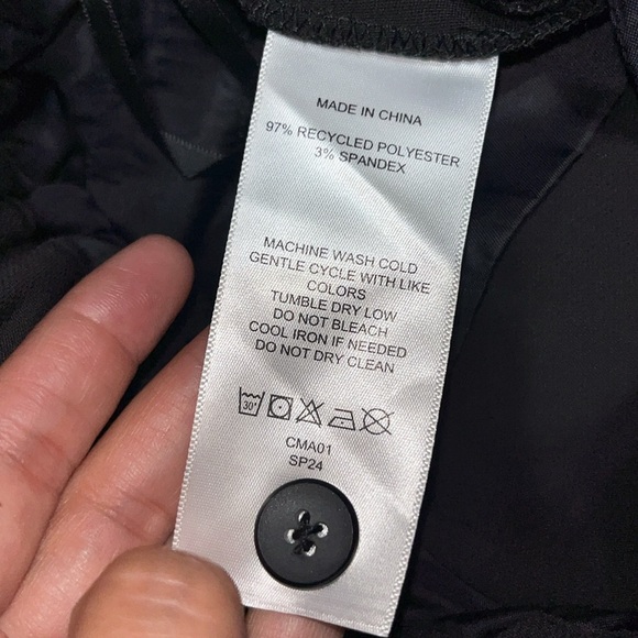 Quince Stretch Crepe Pleated Wide Leg Pants Trousers Black 2 - Picture 10 of 11